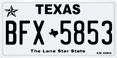 TX license plate BFX5853