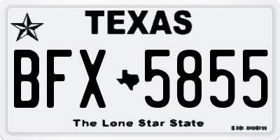 TX license plate BFX5855