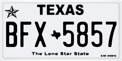 TX license plate BFX5857