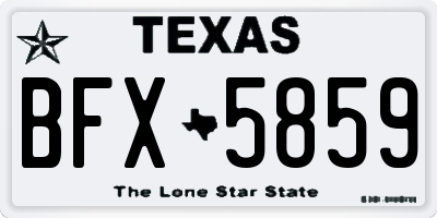 TX license plate BFX5859