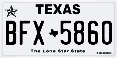 TX license plate BFX5860