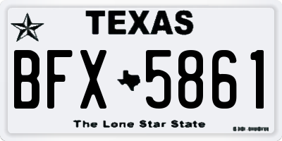 TX license plate BFX5861