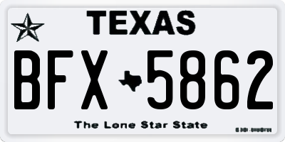 TX license plate BFX5862