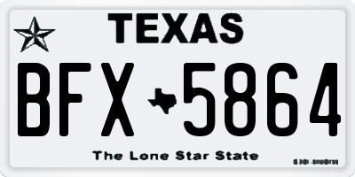 TX license plate BFX5864