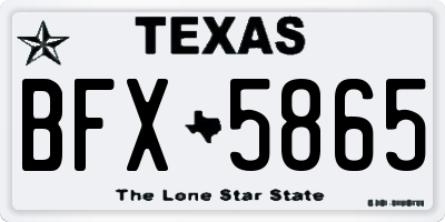 TX license plate BFX5865