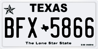 TX license plate BFX5866