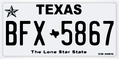 TX license plate BFX5867