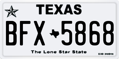 TX license plate BFX5868