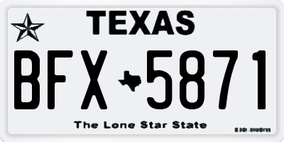 TX license plate BFX5871