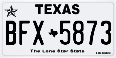 TX license plate BFX5873