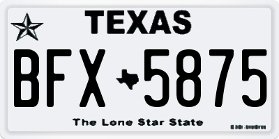 TX license plate BFX5875