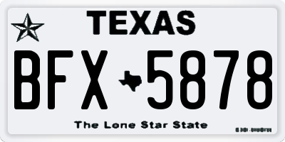 TX license plate BFX5878