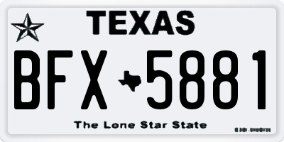 TX license plate BFX5881