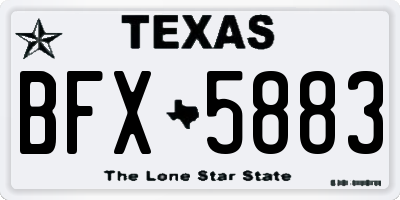 TX license plate BFX5883