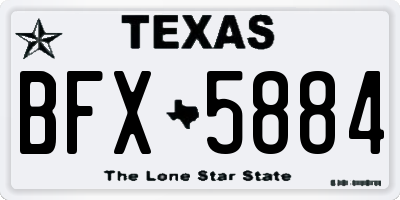 TX license plate BFX5884
