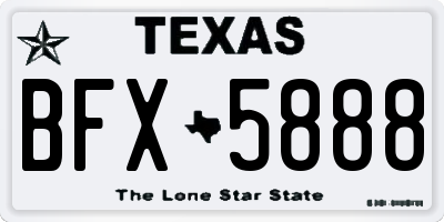 TX license plate BFX5888