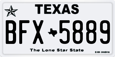 TX license plate BFX5889