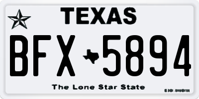 TX license plate BFX5894