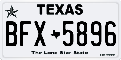 TX license plate BFX5896