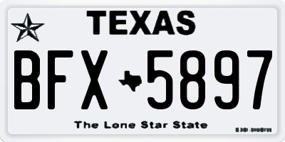 TX license plate BFX5897