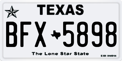 TX license plate BFX5898