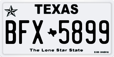 TX license plate BFX5899