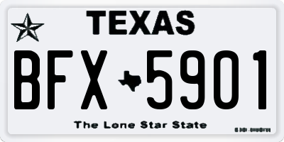 TX license plate BFX5901