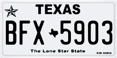 TX license plate BFX5903