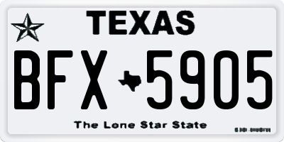TX license plate BFX5905