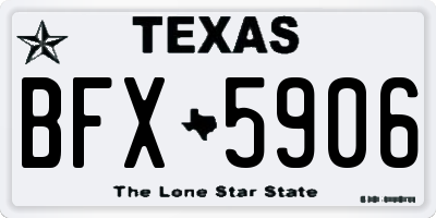 TX license plate BFX5906