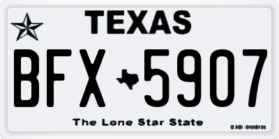 TX license plate BFX5907