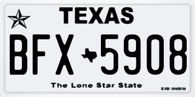 TX license plate BFX5908