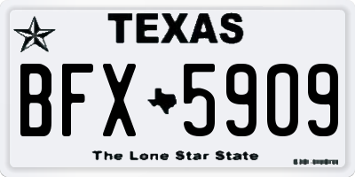 TX license plate BFX5909