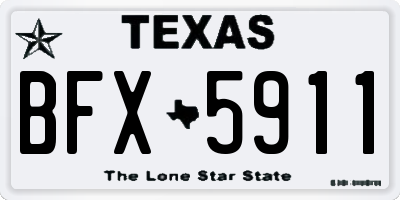 TX license plate BFX5911