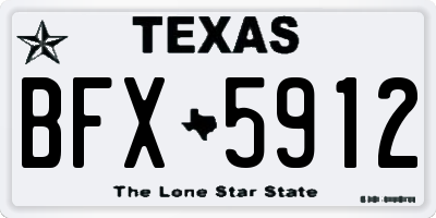 TX license plate BFX5912