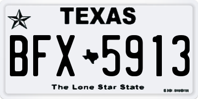 TX license plate BFX5913