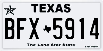 TX license plate BFX5914