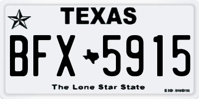 TX license plate BFX5915