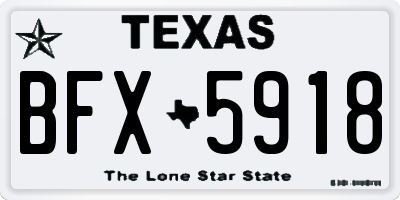 TX license plate BFX5918