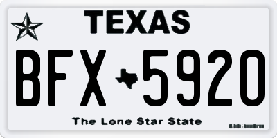 TX license plate BFX5920