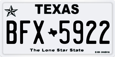 TX license plate BFX5922