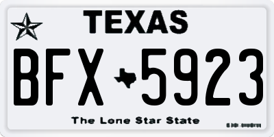 TX license plate BFX5923