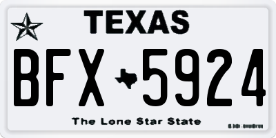 TX license plate BFX5924