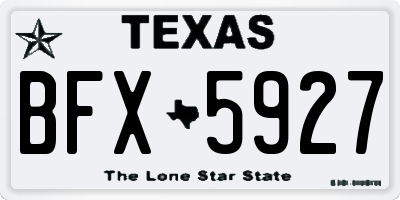 TX license plate BFX5927
