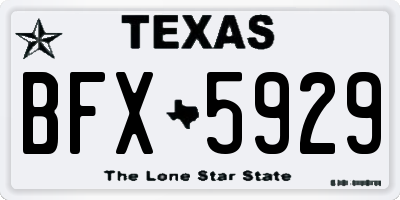 TX license plate BFX5929