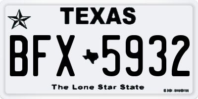 TX license plate BFX5932