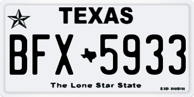 TX license plate BFX5933