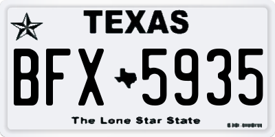 TX license plate BFX5935