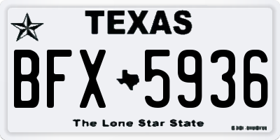 TX license plate BFX5936