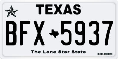 TX license plate BFX5937
